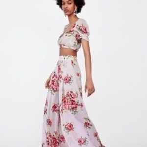 ZARA Floral Print Crop Top